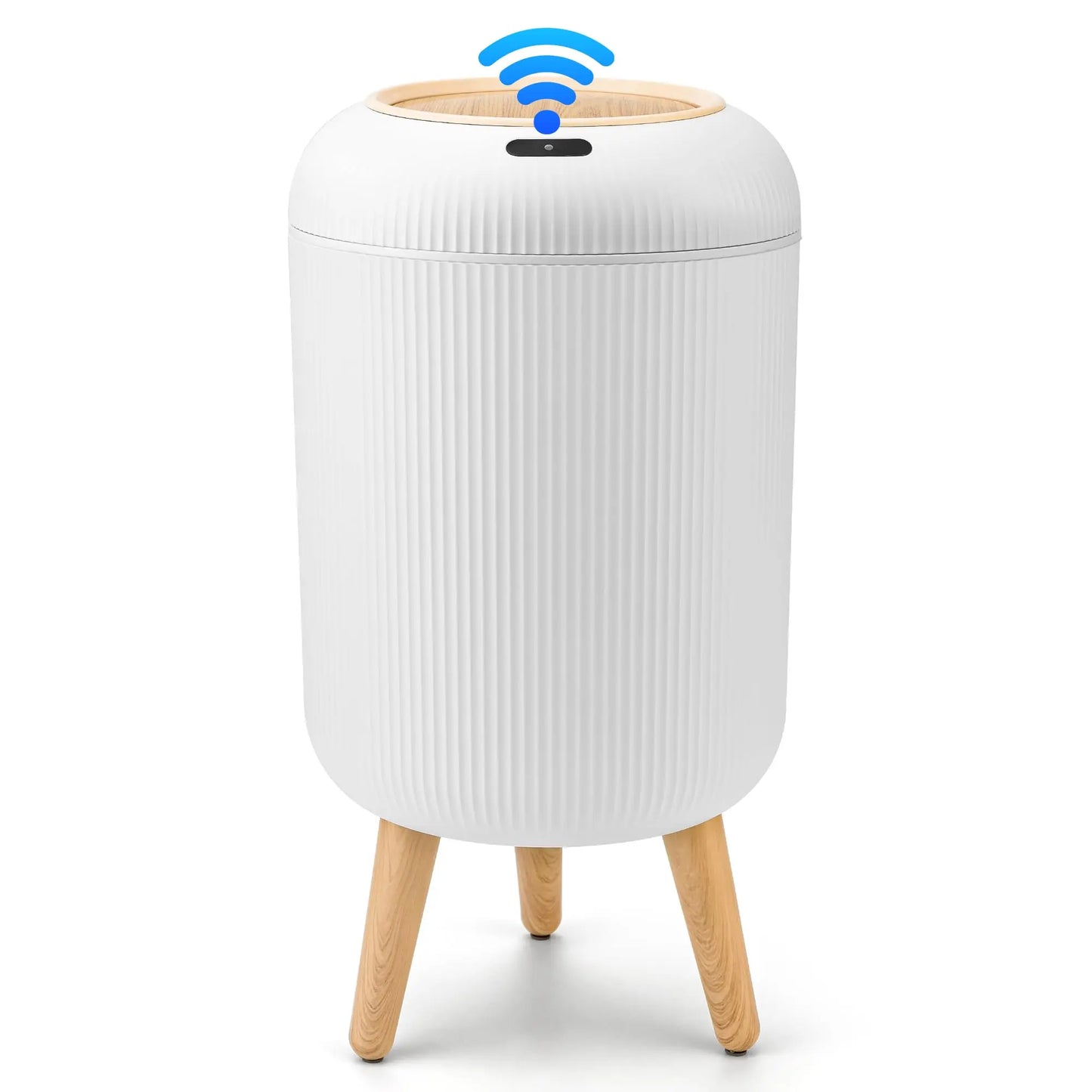 Pukomc Motion Sensor Automatic Bin, Waterproof Smart Induction Waste Bin, Nordic Style Space-Saving Rubbish Bin for Bathroom, Bedroom & Office