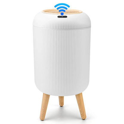 Pukomc Motion Sensor Automatic Bin, Waterproof Smart Induction Waste Bin, Nordic Style Space-Saving Rubbish Bin for Bathroom, Bedroom & Office