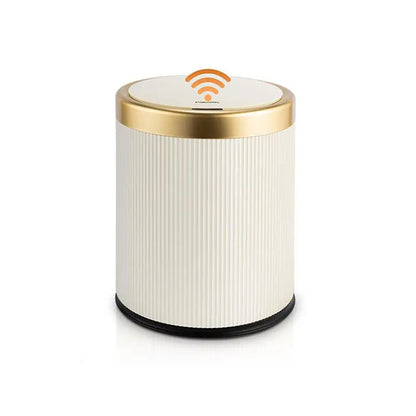 Pukomc Motion Sensor Automatic Bin, Waterproof Smart Induction Waste Bin, Nordic Style Space-Saving Rubbish Bin for Bathroom, Bedroom & Office