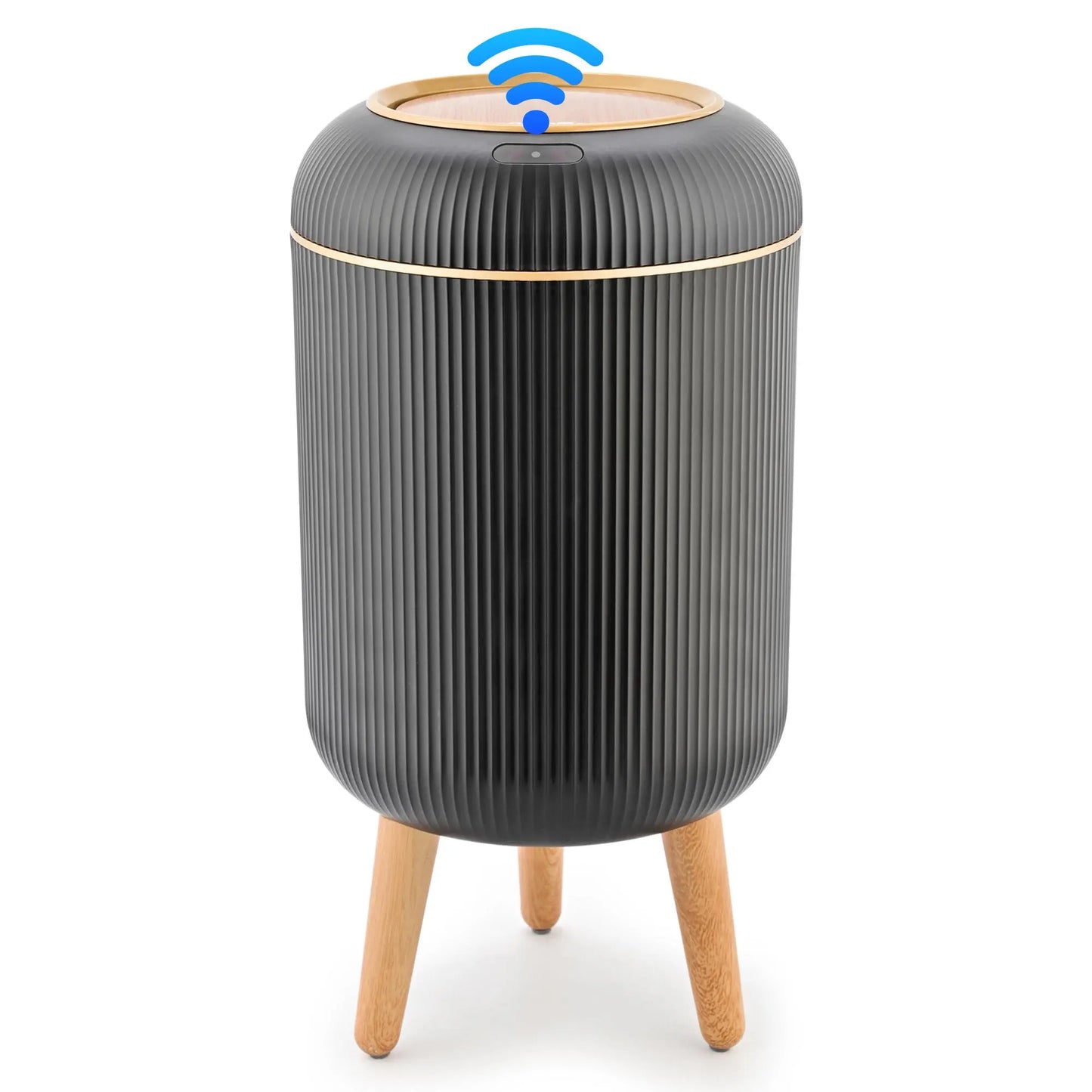 Pukomc Motion Sensor Automatic Bin, Waterproof Smart Induction Waste Bin, Nordic Style Space-Saving Rubbish Bin for Bathroom, Bedroom & Office