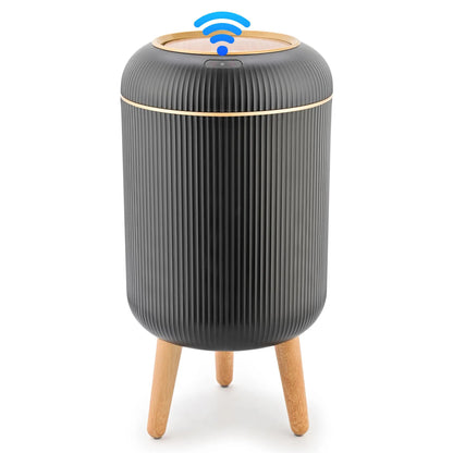 Pukomc Motion Sensor Automatic Bin, Waterproof Smart Induction Waste Bin, Nordic Style Space-Saving Rubbish Bin for Bathroom, Bedroom & Office