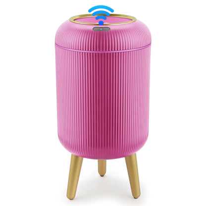 Pukomc Motion Sensor Automatic Bin, Waterproof Smart Induction Waste Bin, Nordic Style Space-Saving Rubbish Bin for Bathroom, Bedroom & Office